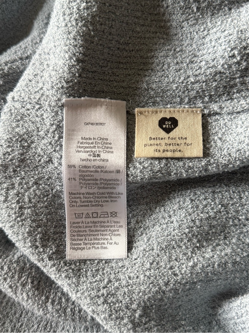 Madewell Holden Button-Front Polo Sweater - Dusty Pool - Picture 6 of 7